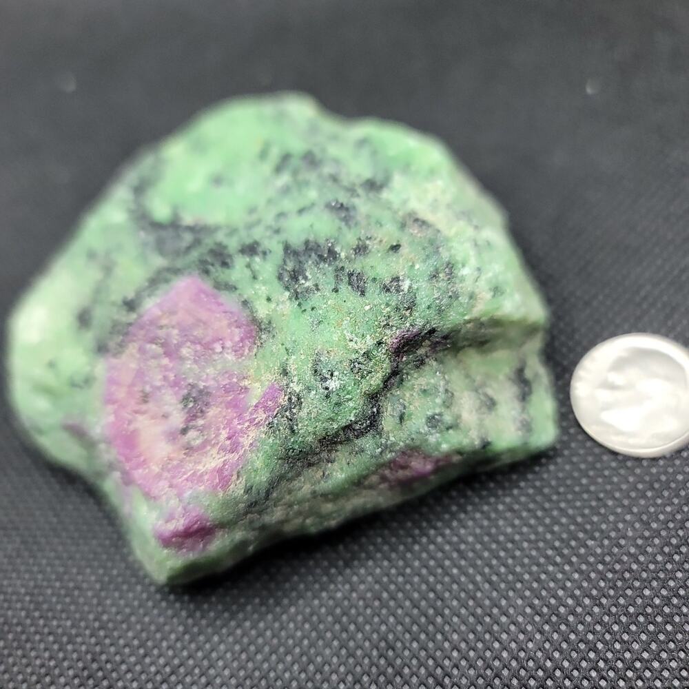 Ruby And Epidote Quartz Crystal Rough Mineral Specimen